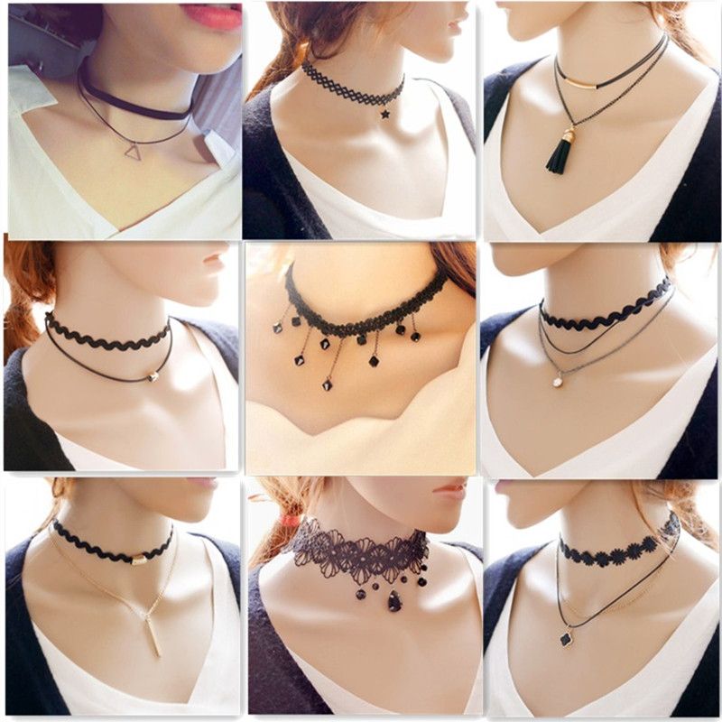 simple black choker necklace
