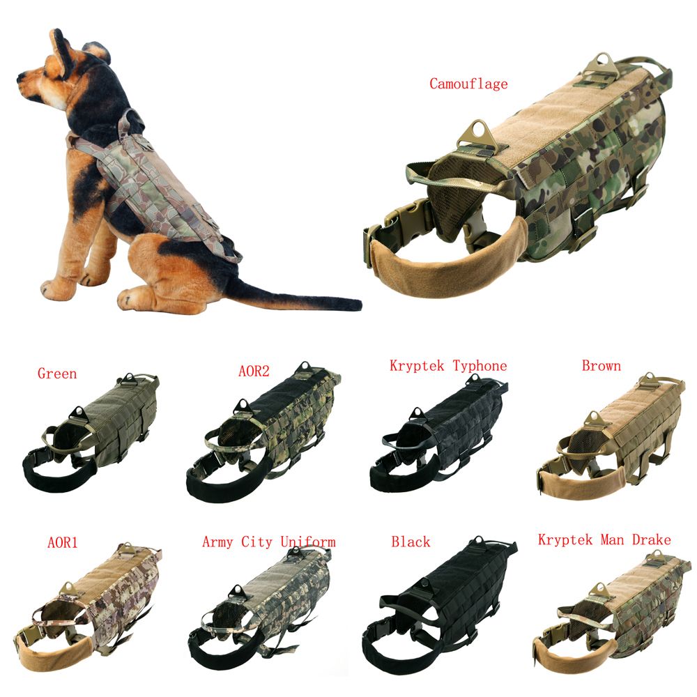 Policía K9 entrenamiento táctico arnés del perro militar chaleco 9 color XS S M L XL