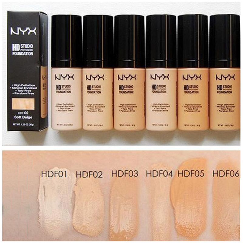 Maquillaje NYX HD Studio Photogenic Foundation Powder NYX Base líquida NYX Face Foundation 6 colores con Maquillaje NYX HD Studio Photogenic Foundation Powder NYX Base líquida NYX Face Foundation 6 colores con