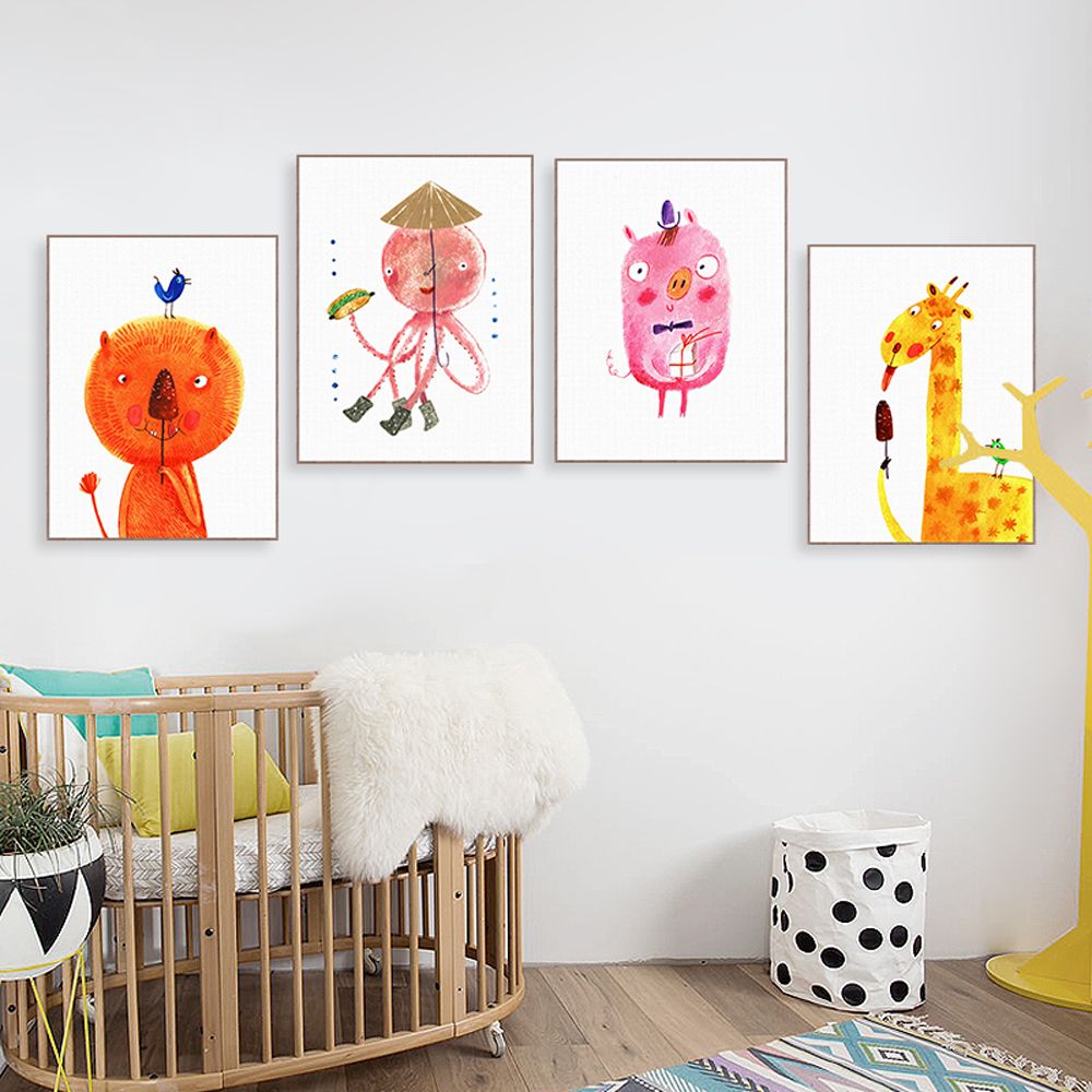 Acheter Pas Cher Nordique Kawaii Hippie Animal Lion Girafe Drole Affiche Bebe Enfants Chambre Mur Art Imprimer Images Home Decor Toile Peinture No Frame Du 15 08 Fr Dhgate