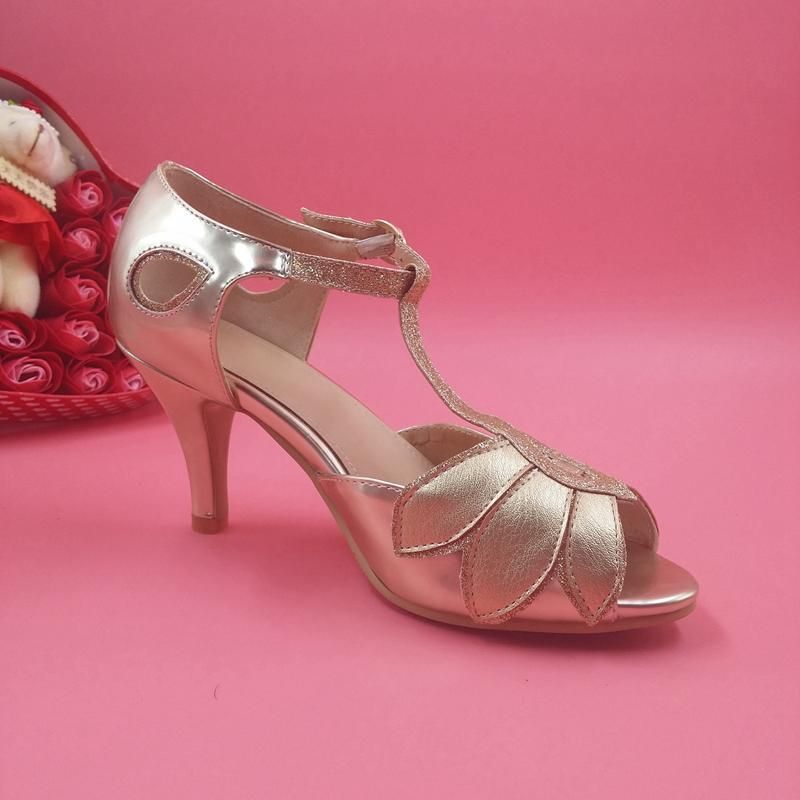 3.5 inch rose gold heels