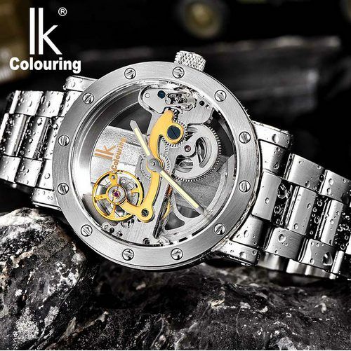 Mens Watch IK Colouring Hollow Automatic Mechanical Watch With Stainless  Steel BracelTransparent Unique Full Steel Man Watch 50M Waterproof From  Yy668, $51.81 | DHgate.Com