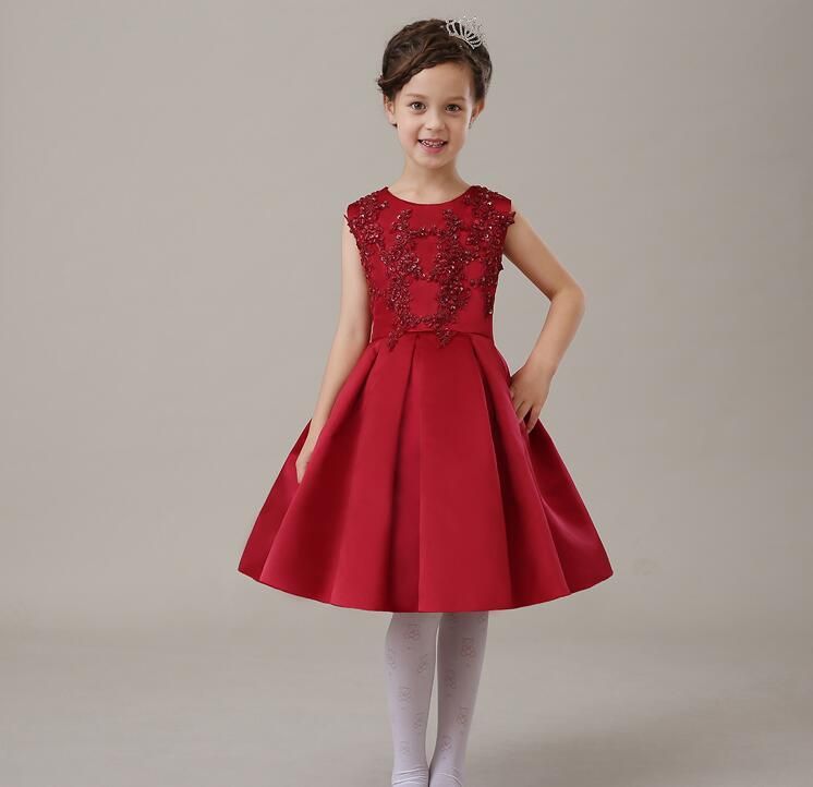 red wine flower girl dresses