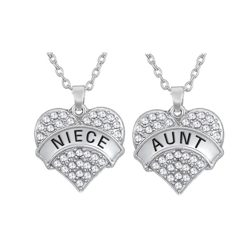 aunt and niece heart necklace