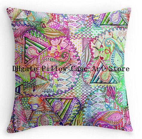 Luxury Printing Abstract Girly Neon Rainbow Paisley Sketch Patter