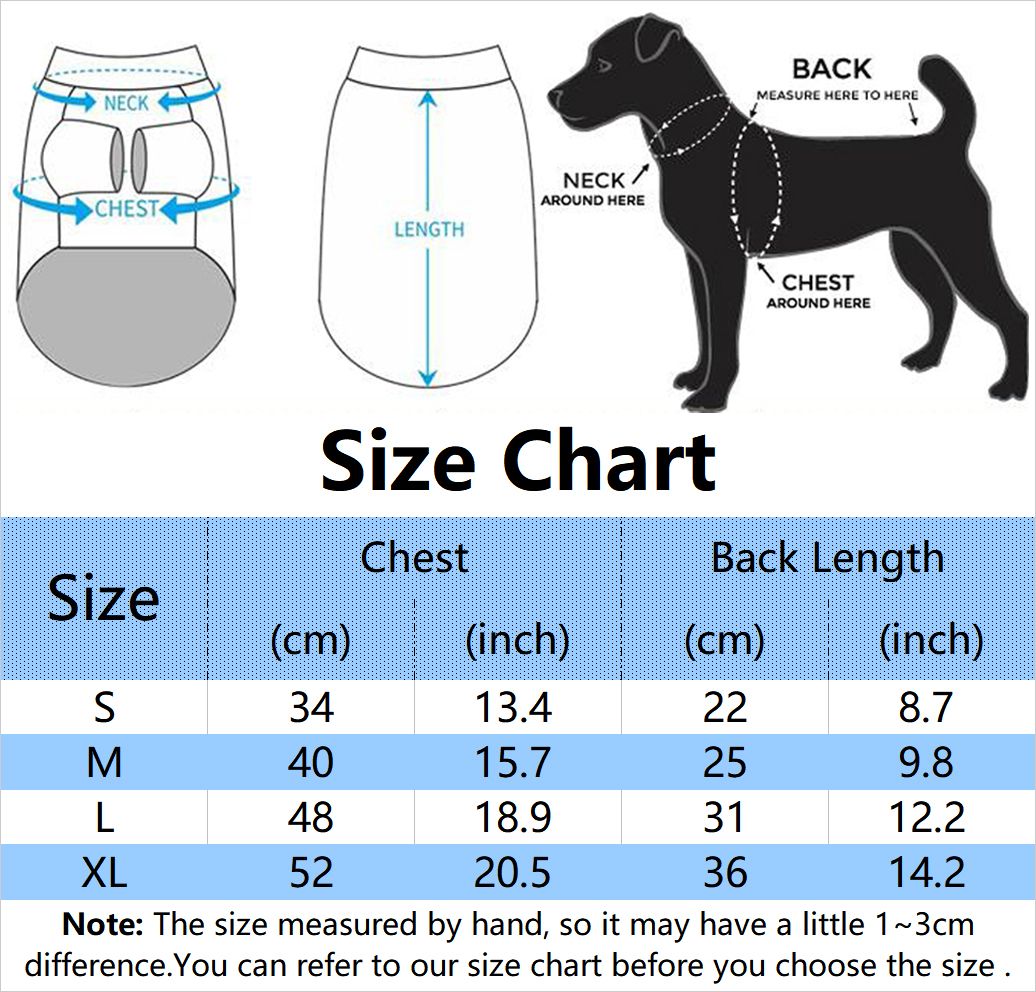 Dog Clothes Size Chart By Breed