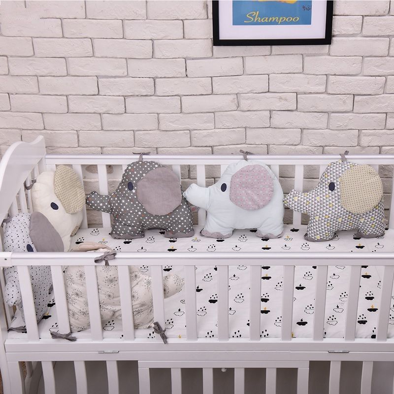 Acheter Pas Cher Set Coton Elephant Lit Bebe Bumpers Doux Bebe Lit De Bebe Autour De La Protection Bumper Lit De Bebe Coussin Oreiller Dossier Du 37 66 Fr Dhgate