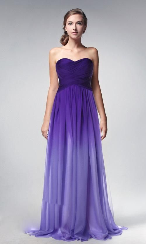 purple ombre bridesmaid dresses