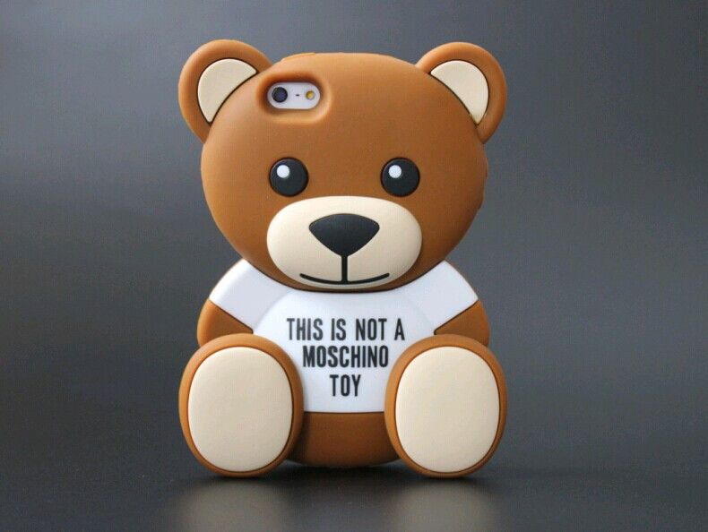 Cute 3D Cartoon Teddy Bear Soft Silicone Phone Case Back Cover For IPhone 5 5S 6 6 Plus 6S Plus