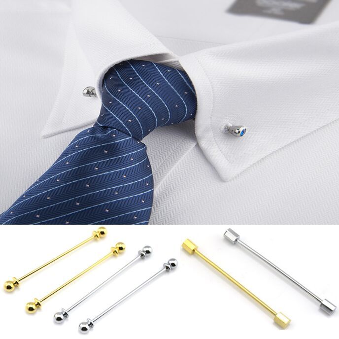 Mens Tie Clips Goldtone 2 Inches For Business Wedding