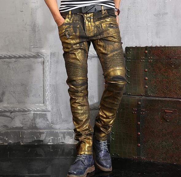 2016 الساخن العلامات الشهيرة خمر الجينز رذاذ على الهيب هوب البضائع السراويل سستة جيب ده مين جينز الشارع الشهير السراويل للرجال الذهبي فضي أسود 2020 من Just Trust 94 36ر س موبايل Dhgate
