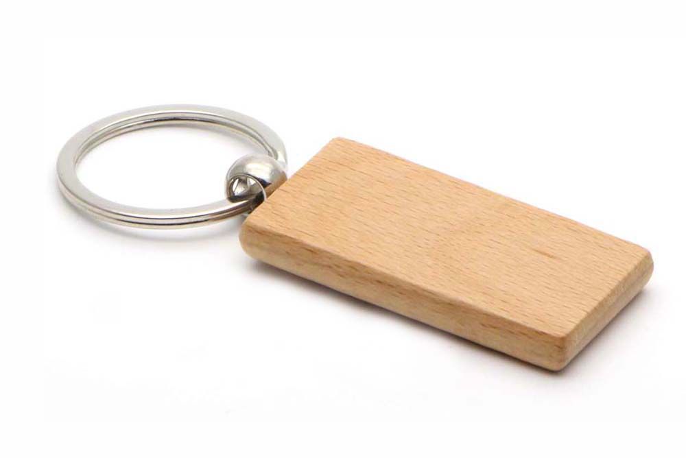 200X Wooden Key Chain Rectangle 2.2*1.19 Blank Name Keychains Free
