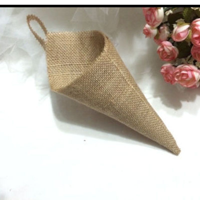 hessian hanging flower bolsas