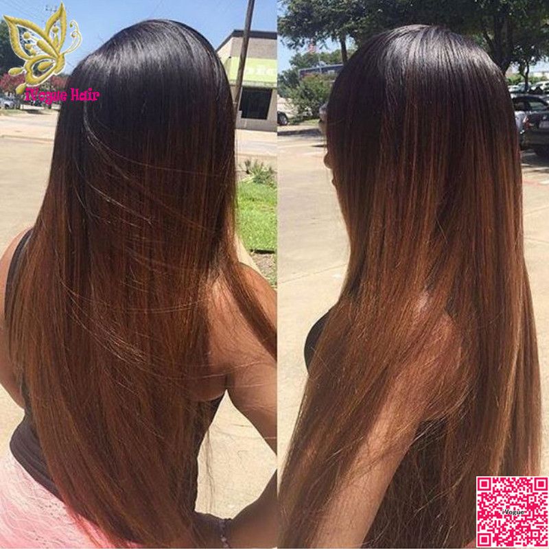 Virgin Brazilian Silky Straight Ombre U Part Wigs Human Hair Two