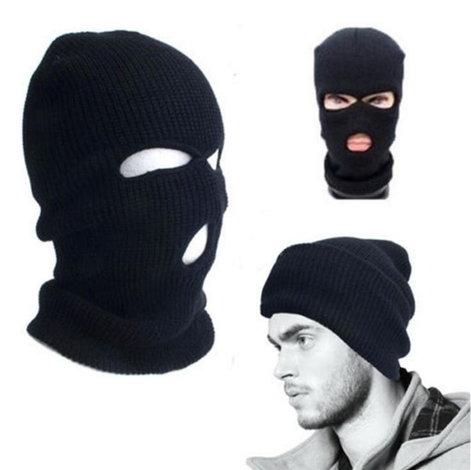3-Hole Beanie Face Mask Ski-Warm Knit-Men and Women