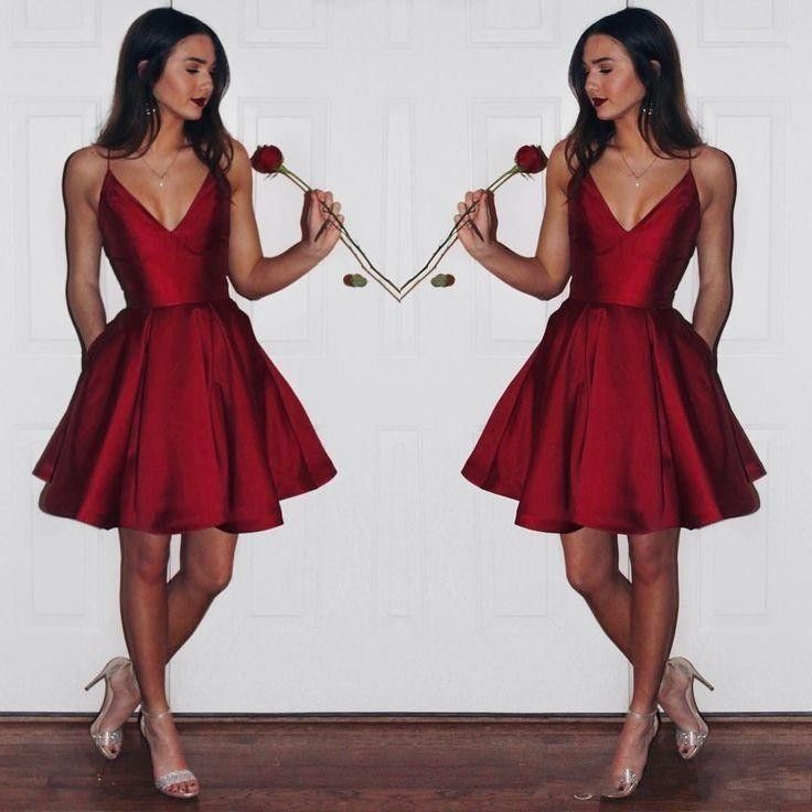 beautiful red short dresses