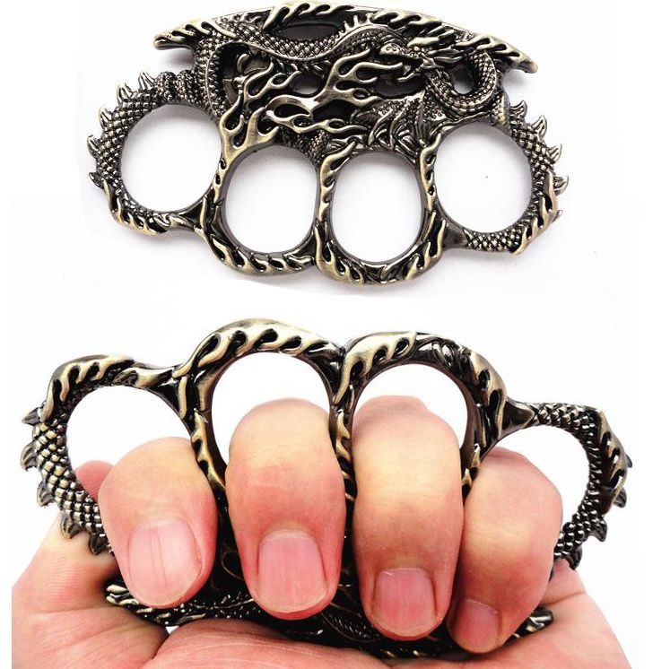 NEW Chinese Dragon STEEL BRASS KNUCKLES KNUCKLE DUSTER Alloy Self