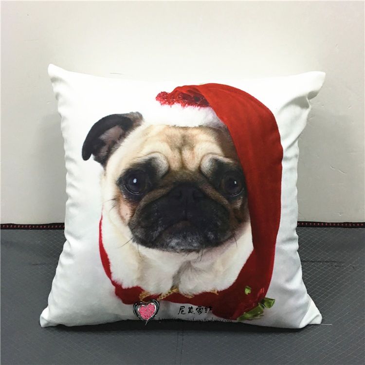 Grosshandel Schone Mops Hund Tragt Weihnachten Hut Kissenbezug