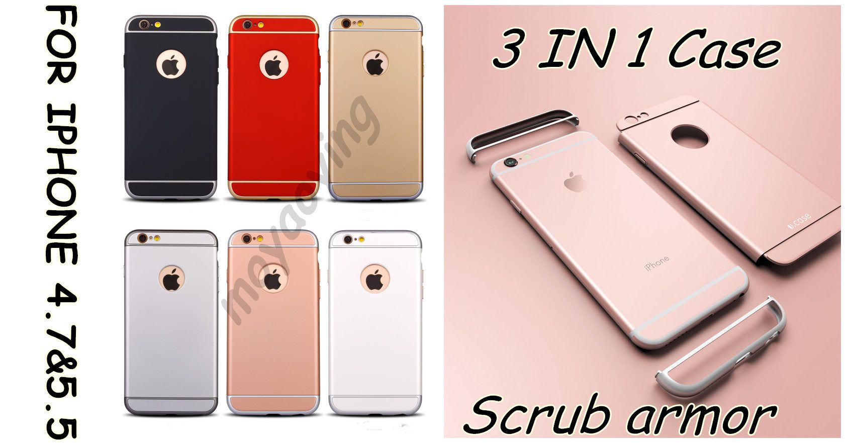 Iphone 7 Plus 6s Case Ultra Slim 3 In 1 Shockproof Frosted Armor