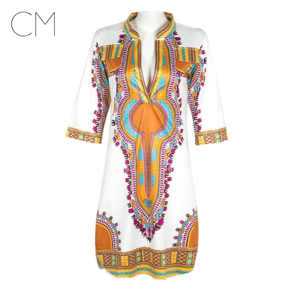 White women's dashiki dress Clearance