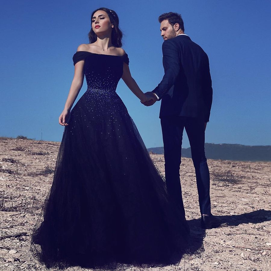 off shoulder gowns online