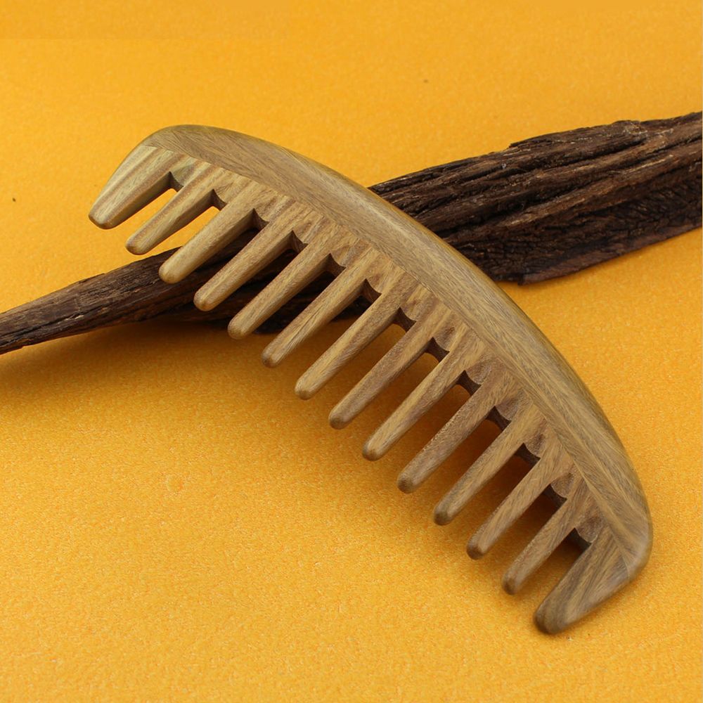 Hair Comb Sandalwood Wood Large Handle Comb Wide Tooth Handmade