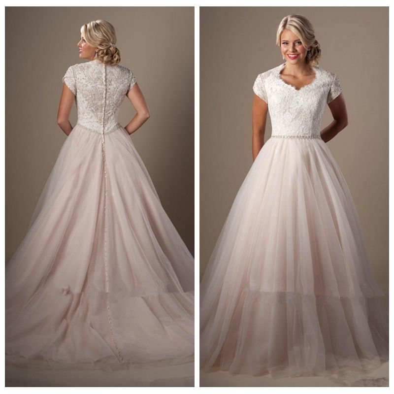 tulle skirt lace top wedding dress