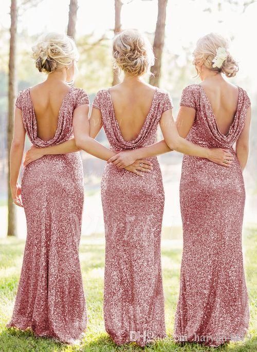 pink sequin bridesmaid dress