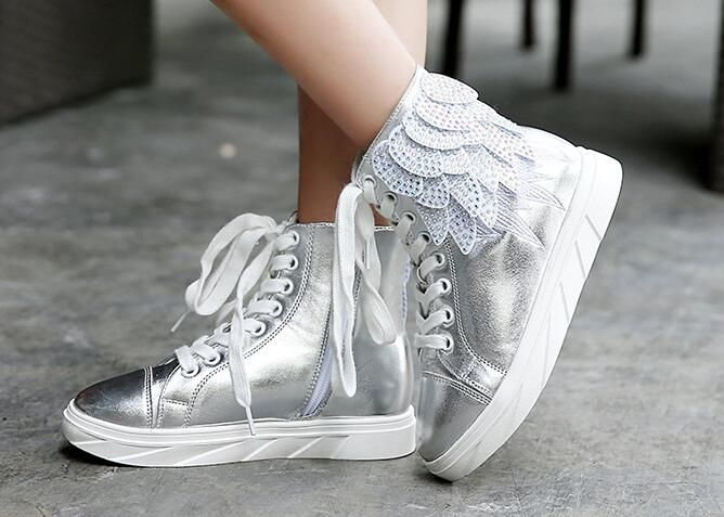Elegantie litteken Reageer 2016 Nieuwe Mode Kinderen Sneakers High-Top Wings Canvas Meisjes Schoenen voor kinderen Winter en Herfst Elegantie litteken Reageer 2016 Nieuwe Mode Kinderen Sneakers High-Top Wings Canvas Meisjes Schoenen voor kinderen Winter en Herfst