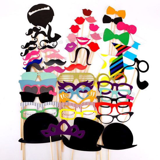Diy Mask Funny Photo Booth Props Mustache On A Stick Weeding Birthday Party Supplies Decoration Decorations Dresses From