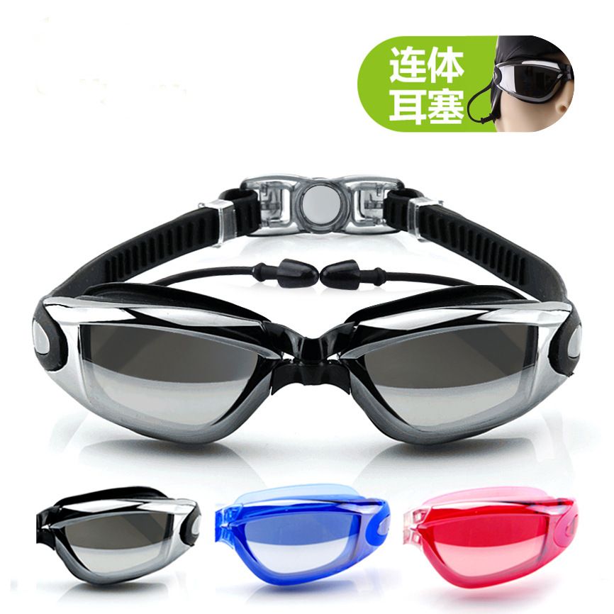Lunettes de bain Vous nagez des lunettes de protection unisexe imperméable HD avec des bouchons d'oreilles en gros de nouveaux lunettes de natation de natation électrocollantes