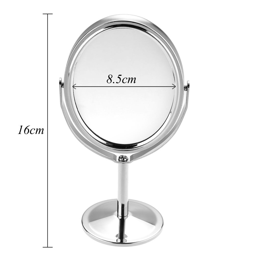 Double Sides Normal Magnifying Oval Stand Mirror Ellipse Mini 3 Inch