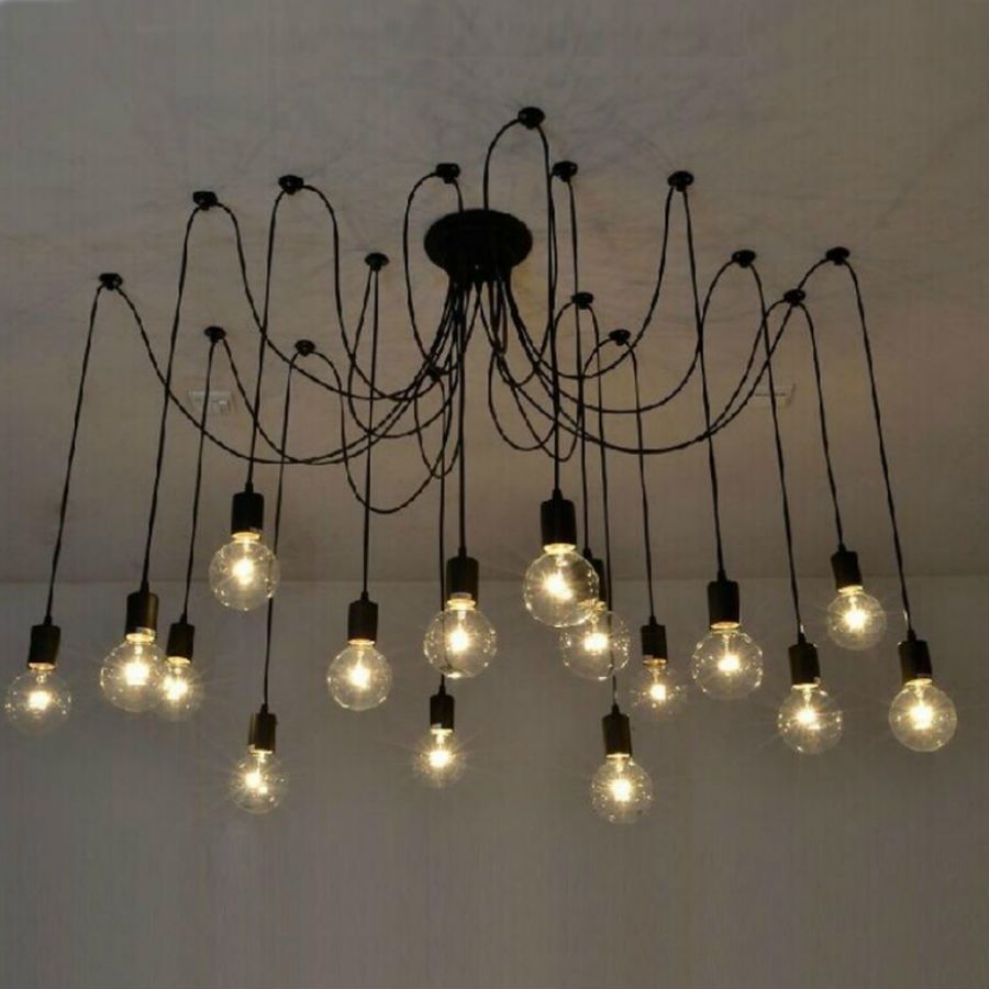 3 6 8 10 12 14 16heads Mordern Nordic Retro Edison Bulb Light Vintage Pendant Ceiling Lamp Holder