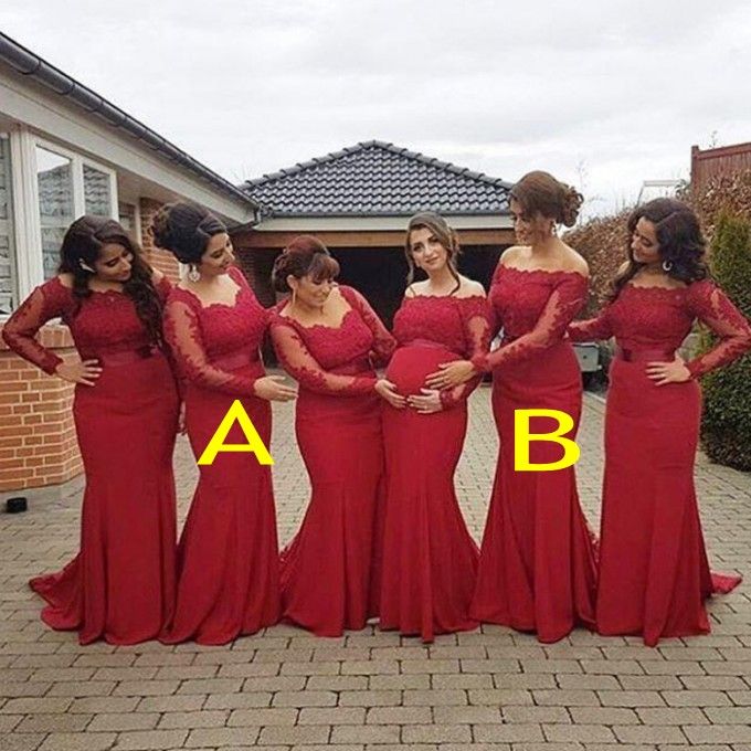 maroon plus size bridesmaid dresses