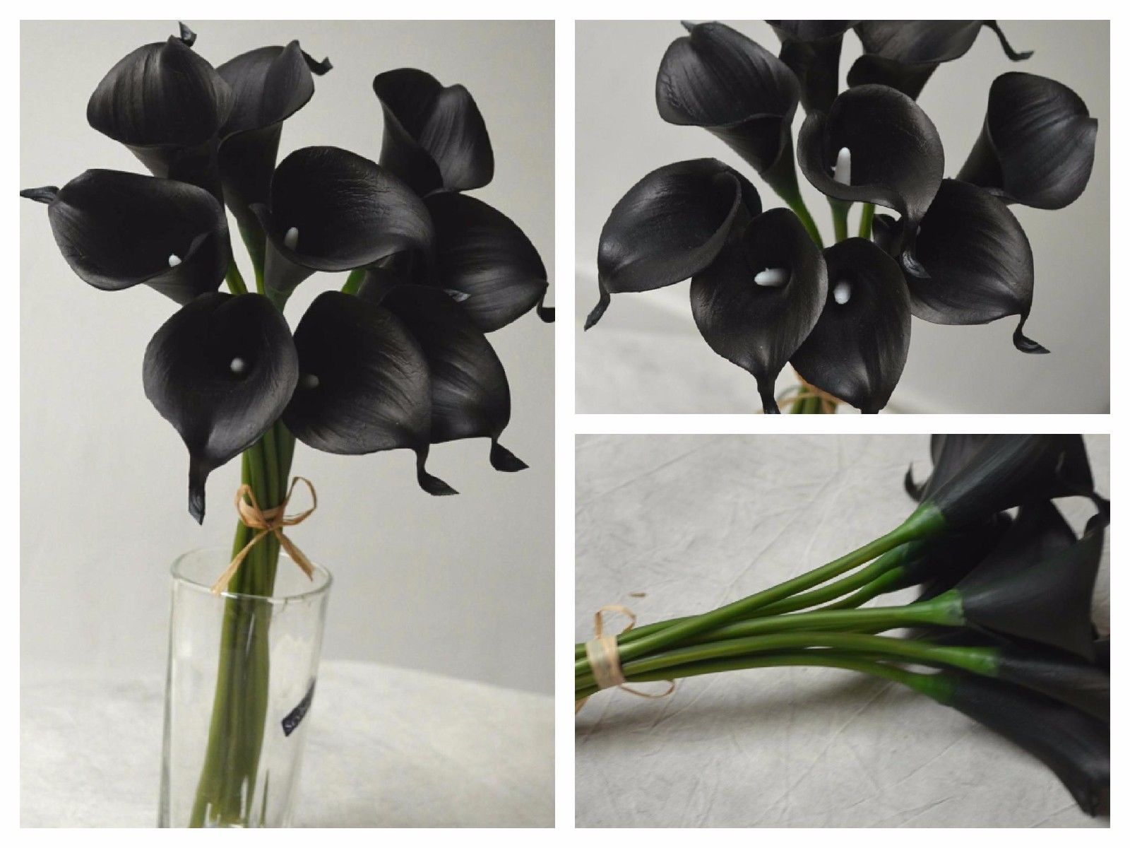 2020 10 Single Stem Real Touch Flowers Black Calla Lily Black Flowers Silk For Bridal Bouquet Wedding Home Decor From Hyh2013 5 03 Dhgate Com