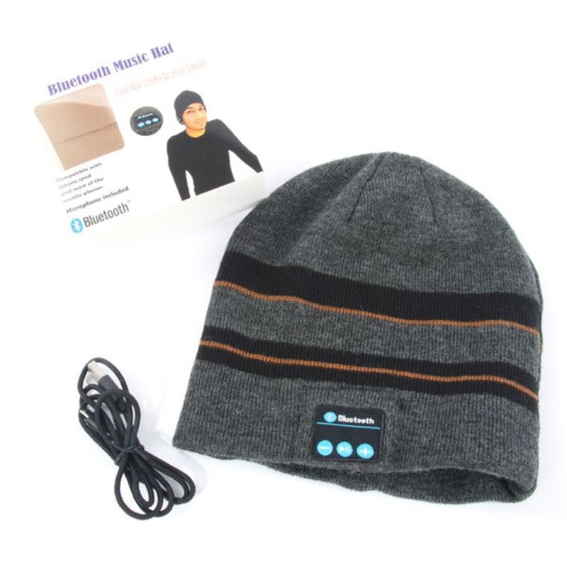 Soft Warm Beanie Hat Wireless Bluetooth Smart Cap Headset Headphone Speaker Mic 