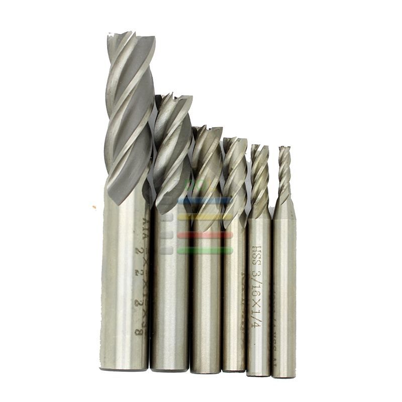 6PCS Brocas Para Fresado De Metal  1/2" 3/8" 5/16" 3/16" 3/16" 1/4" 1/8" 