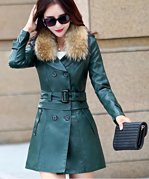 green real fur colla