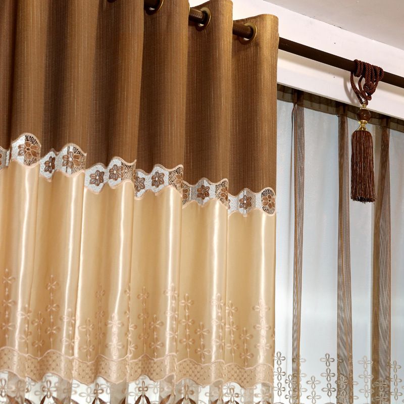 2019 Ready Made Window European Luxury Embroidered Voile Curtain