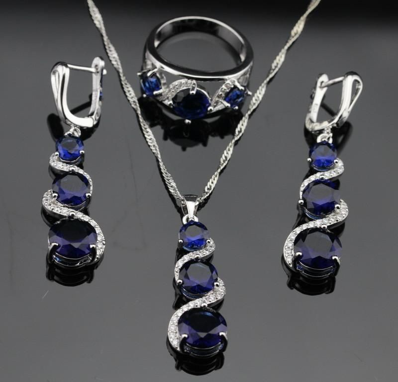 blue sapphire jewelry set