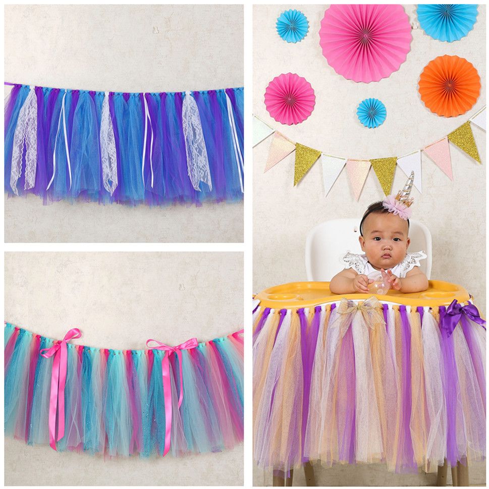 2020 Bowl High Chair Tutu Skirt Decoration Baby Shower Birthday