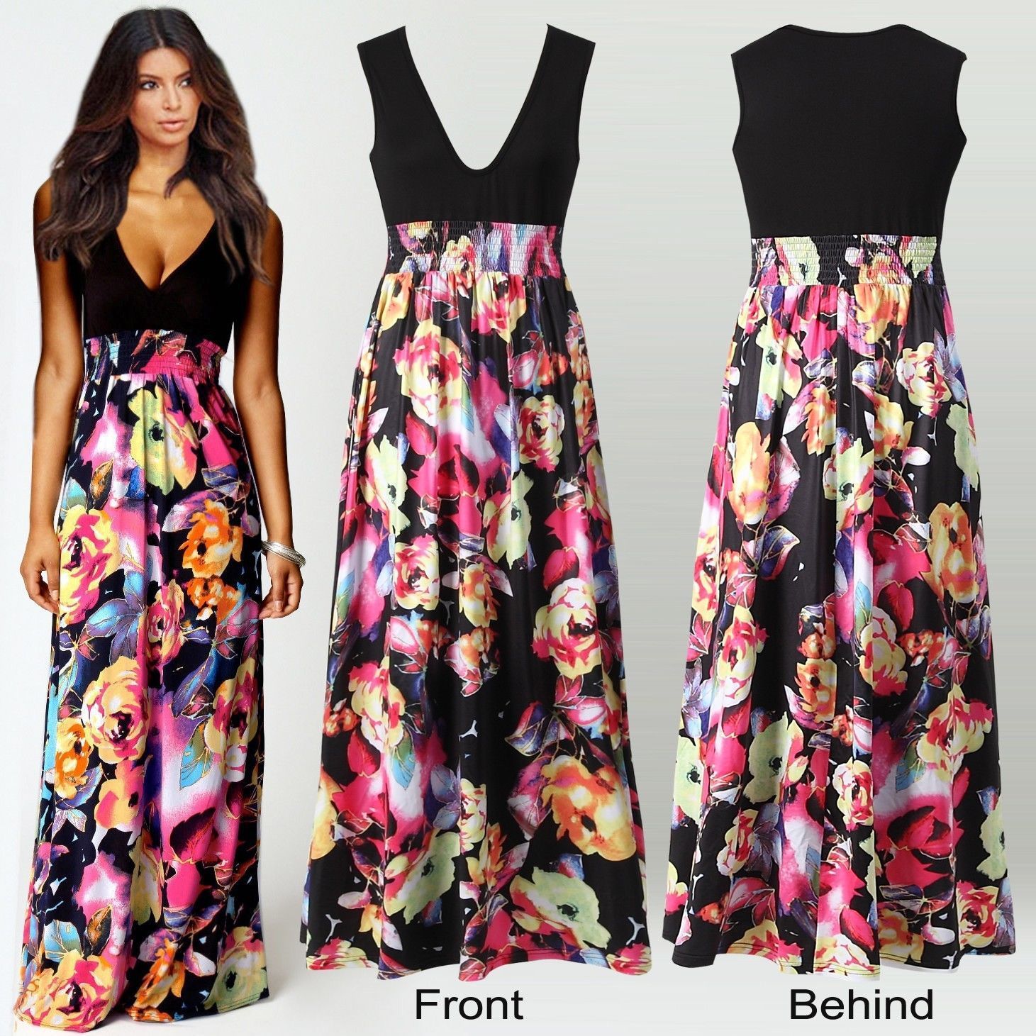 casual floral maxi dress