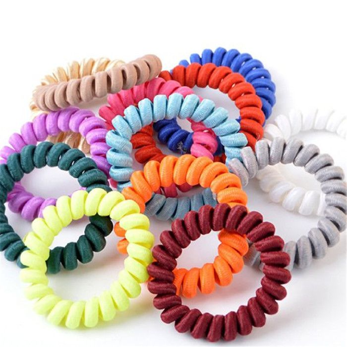 5 pcs colorful elastic telephone wire cord head tie hair band rope ponyt LENIUS 5 pcs colorful elastic telephone wire cord head tie hair band rope ponyt LENIUS