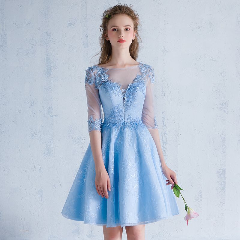 sky blue one piece dress
