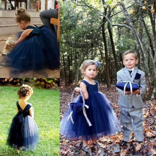 Sweety Ball Gown Navy Blue Flower Girl 