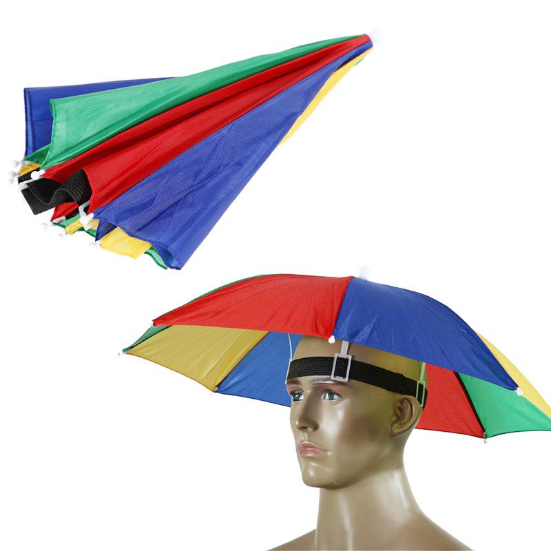 rainbow umbrella hat