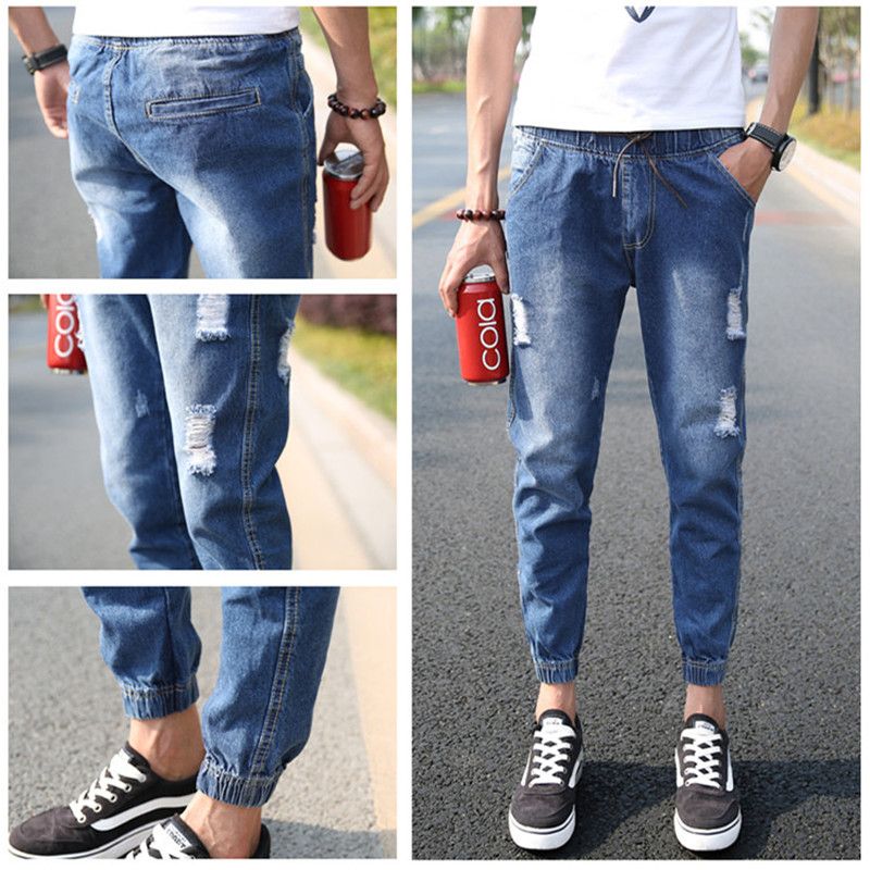 mens elastic waist jeans no zipper