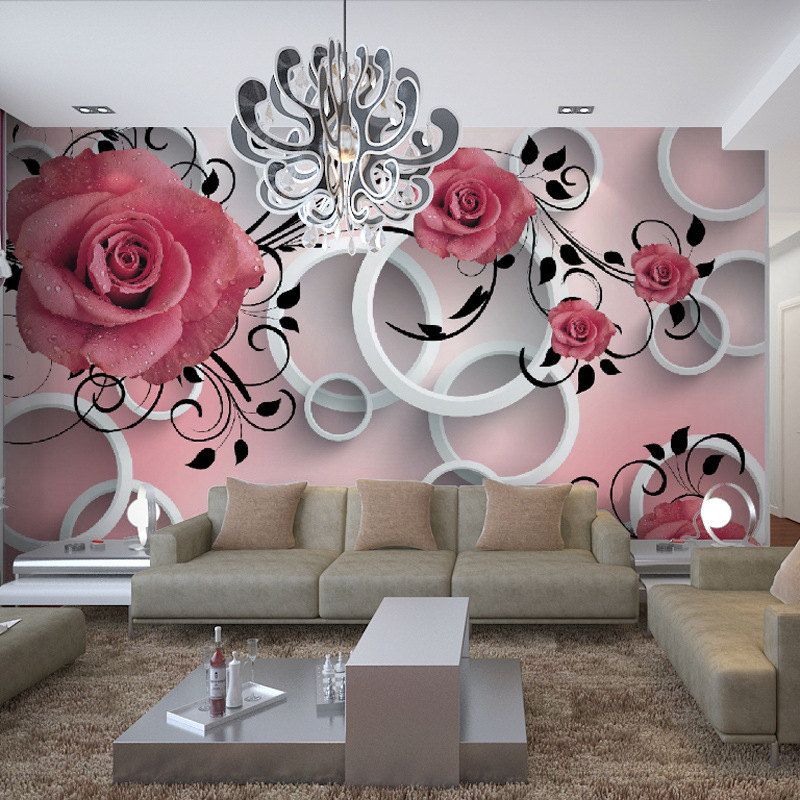 Romantic Red Rose Dancing On Brick Wallpaper 3d Wall Mural Rolls Hotel Livingroom Cafe Office Bedroom Tv Spa Salon Backdrop Nature Wallpaper Nature