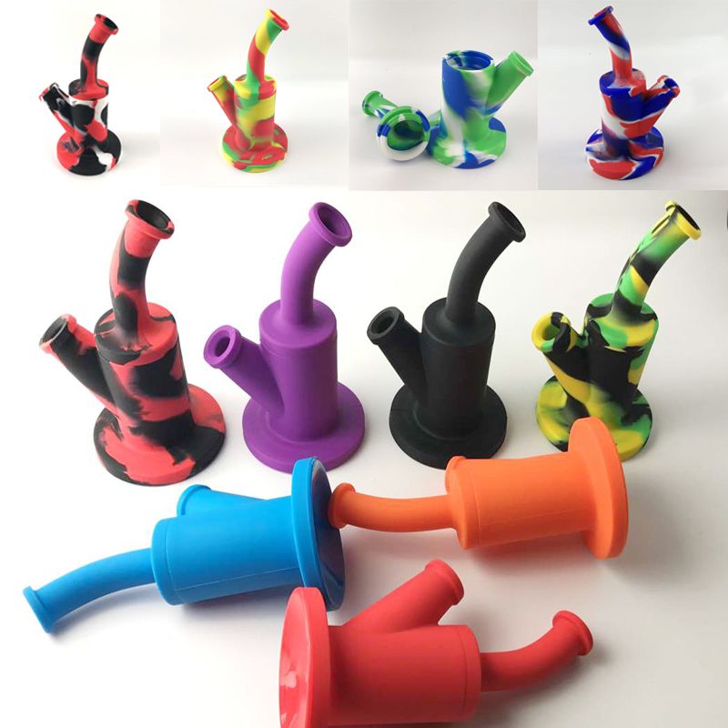 2020 Silicone Water Bongs Smoking Bubbler 18mm Joint 9.44 Inch