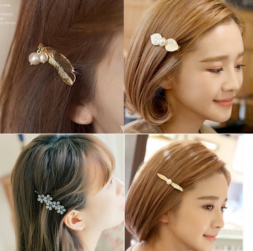 2020 Best Gift Hair Ornaments Sweet Metal Texture Flowers Leaves